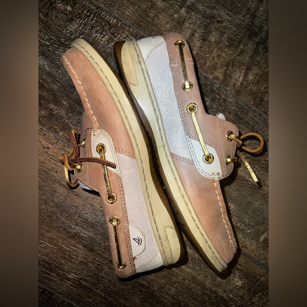 Sperry Top-Sider Boat Shoes Bluefish Linen Gold Suede